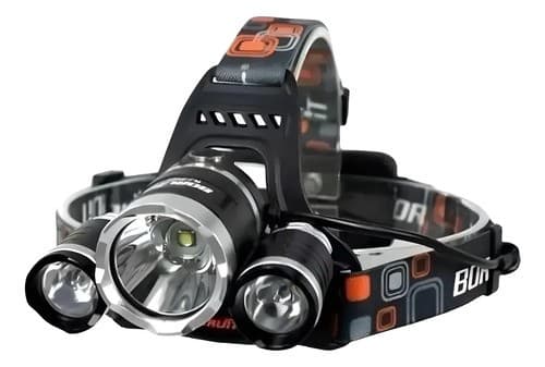 Linterna Triple De Gran Potencia Recargable Para Cabeza 3xt6 Blanco Y Verde
