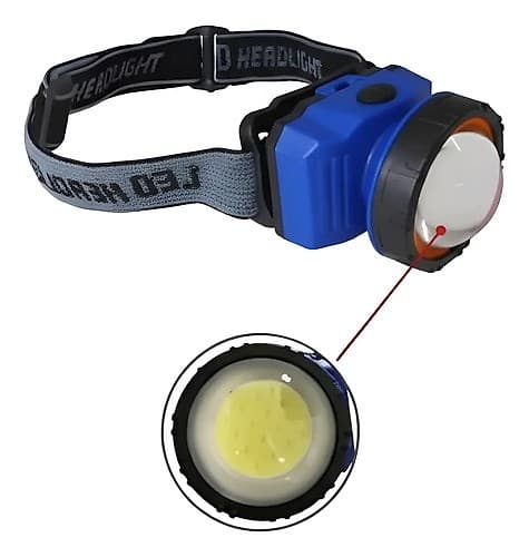 Linterna De Cabeza Cob Led Nf-T850 3xaaa Azul Blanco