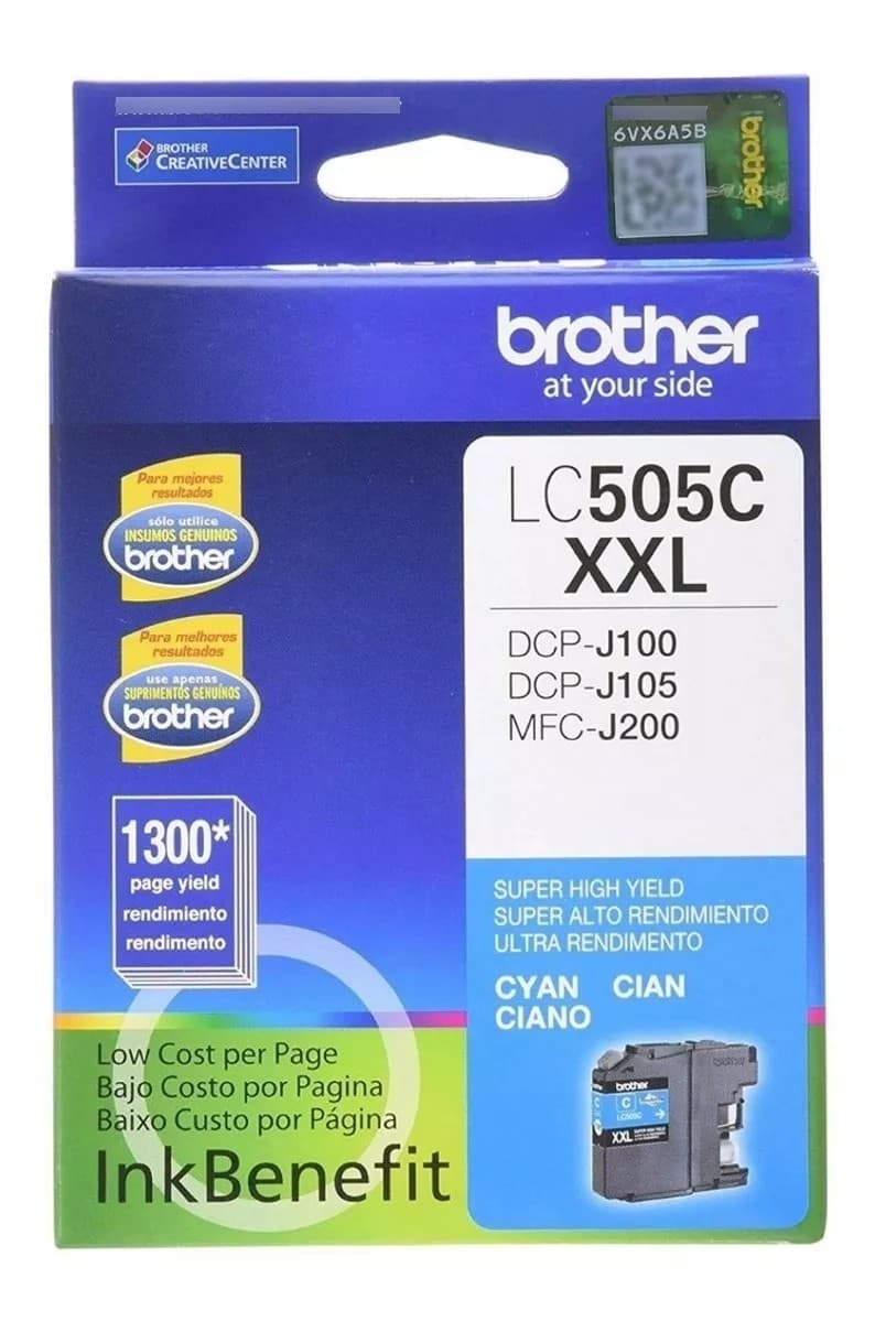 Cartucho Tinta Brother Cyan Lc505c Para Dcpj105 - Mfcj200