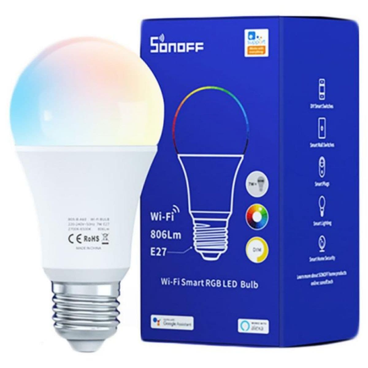 Lámpara Led Rgb Sonoff Wifi 9w 806lm