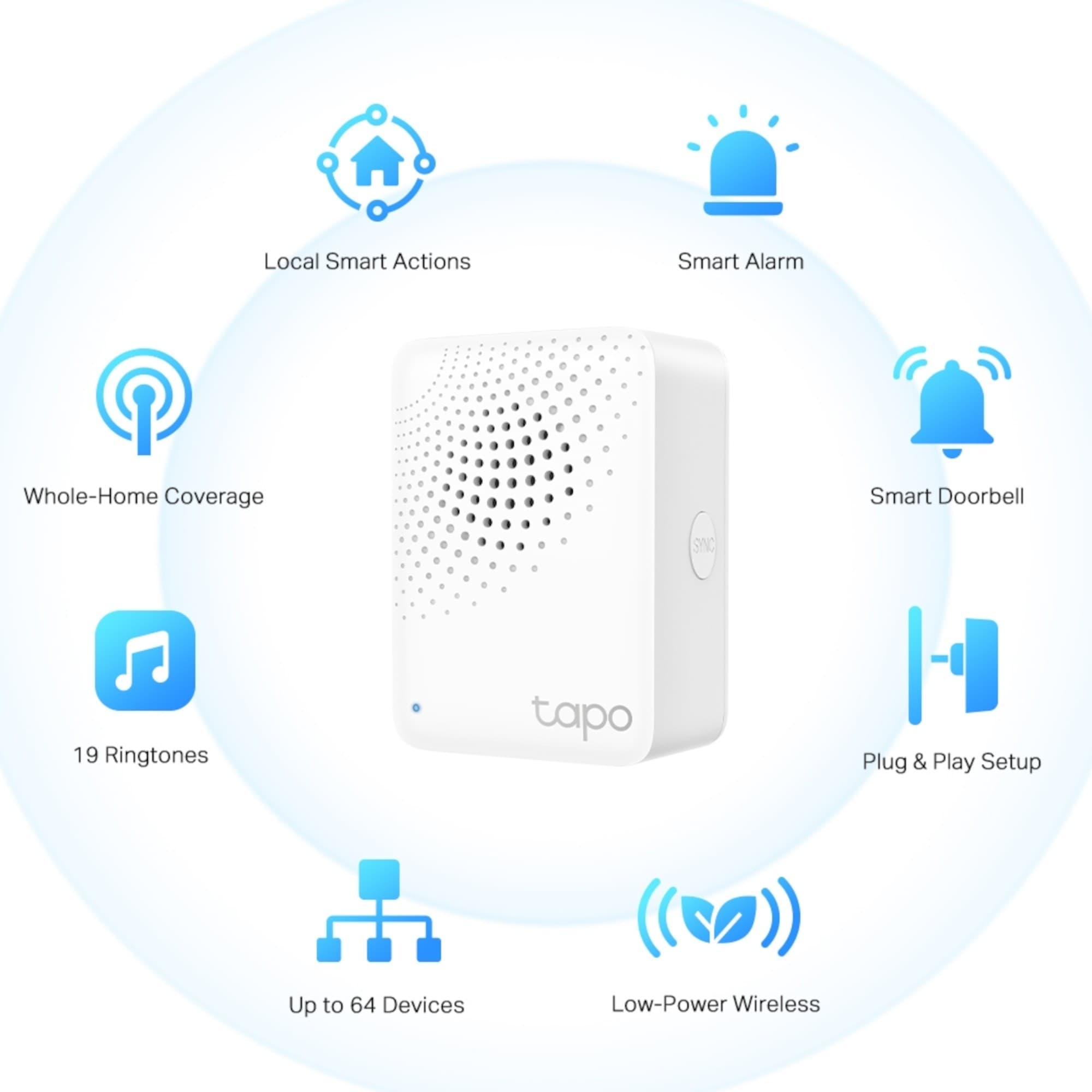 Hub Inteligente Alarma Tp-Link Tapo H100 64 Dispositivos
