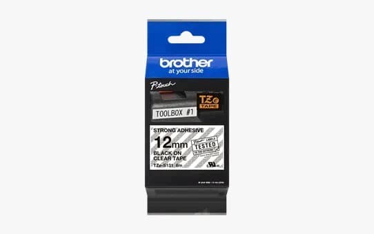 Cinta Brother Doble Adhesivo Negro/Transparente 12mm