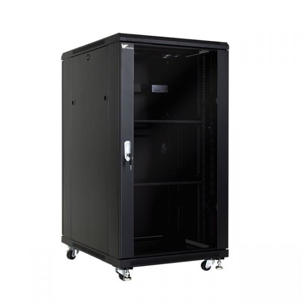 Vf-Rack Piso Negro 24u 600x800x1250 Puerta Vidrio No Inc Acc