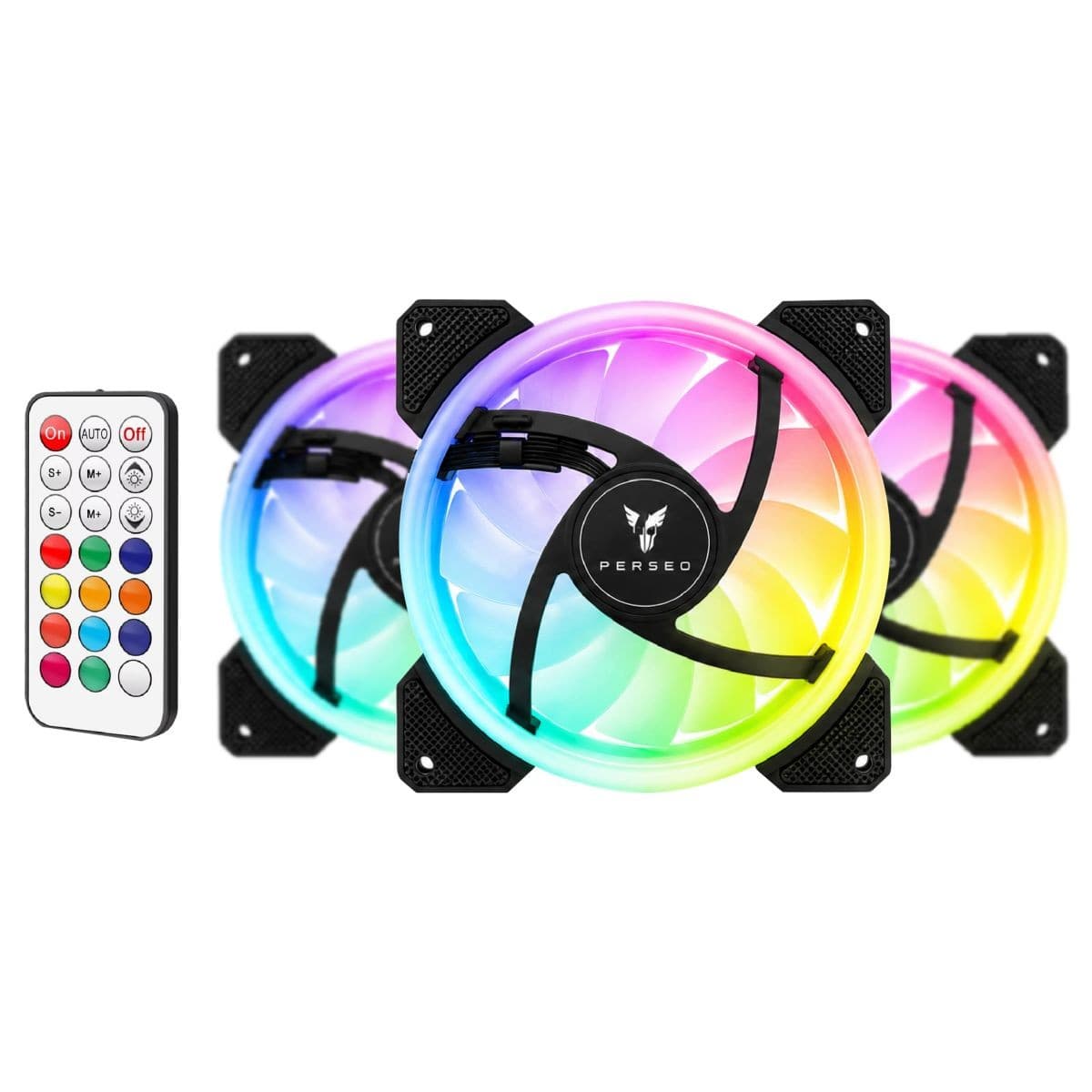 Fan Perseo Kit X3 Argb + Hub Y Control Remoto