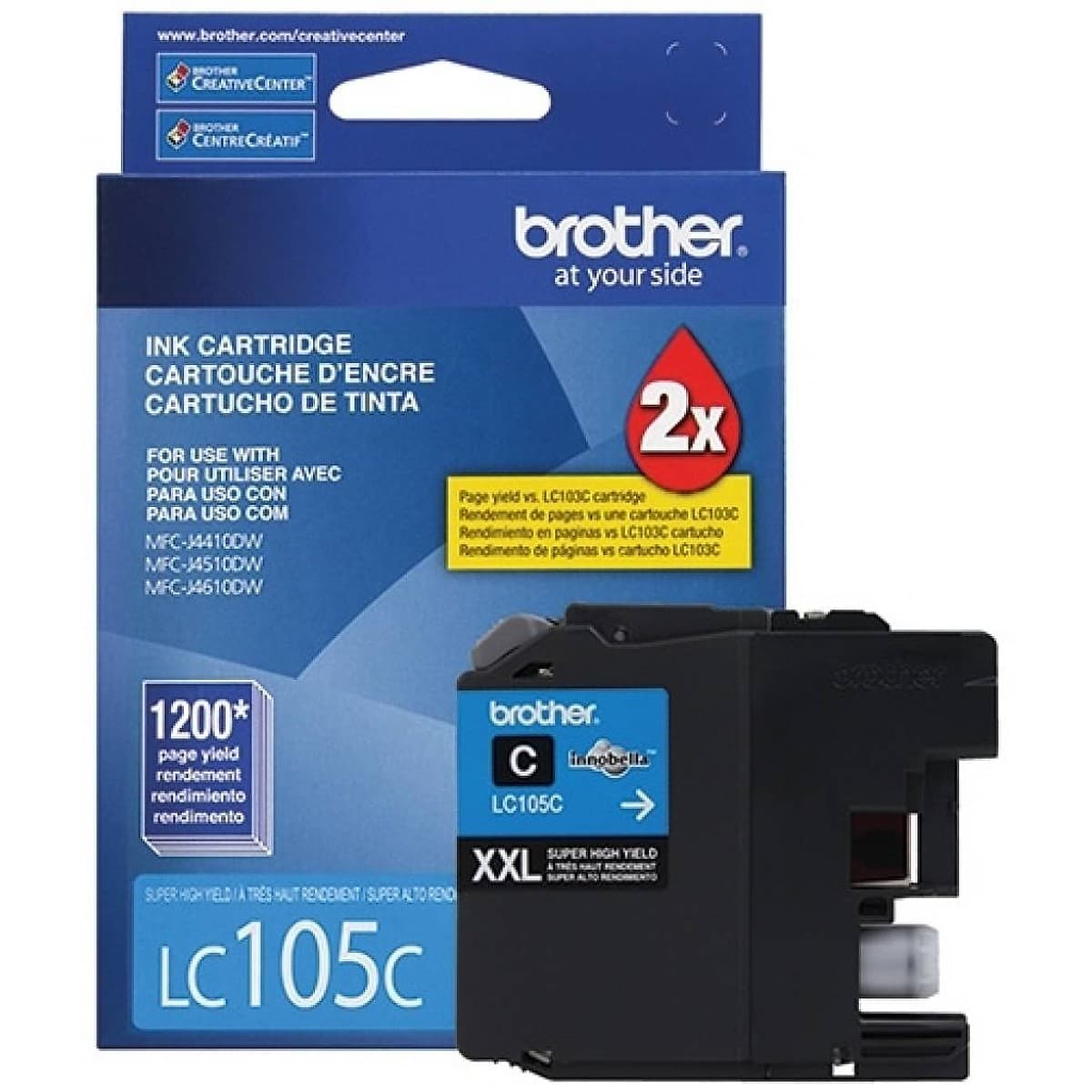 Cartucho De Tinta Brother Cyan Lc105c Mfc425dw Rend 1200 Pag