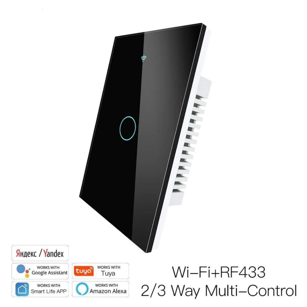 Interruptor Moes Us2 Wifi/Rf Táctil 1 B. Tuya Negr