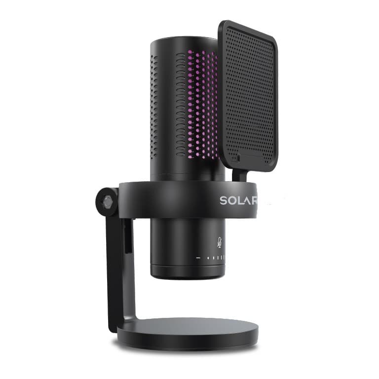 Microfono Streaming Rgb Usb Lsm95b Negro Solarmax