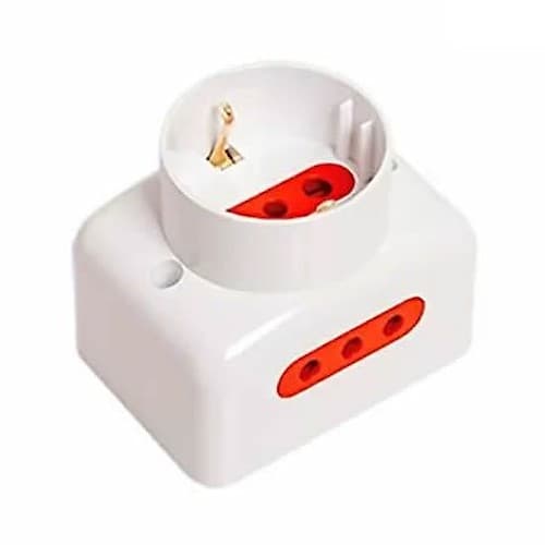 Electricidad Toma Ext. 1 Schuko + 2 3enl Blanco Vivion