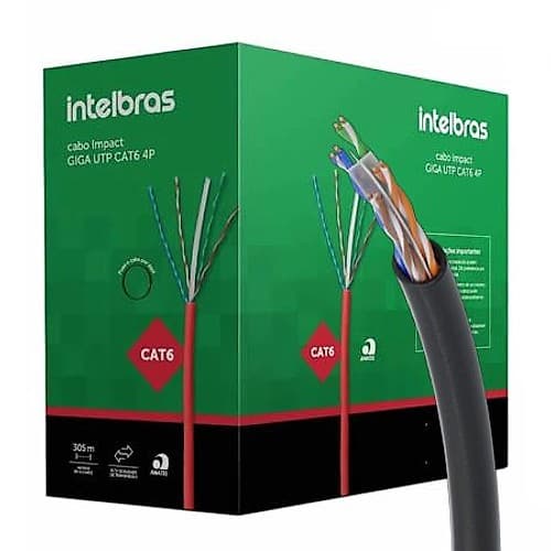 Cable Utp Cat6 Exterior 305m Negro Cobre Intelbras Ig6cpr