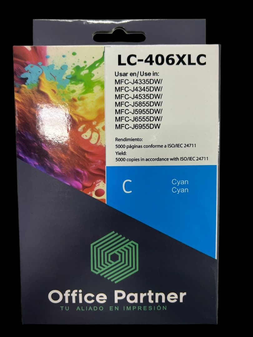 Tinta Office Partner Lc-406xlc Para Brother Cyan/ Azul