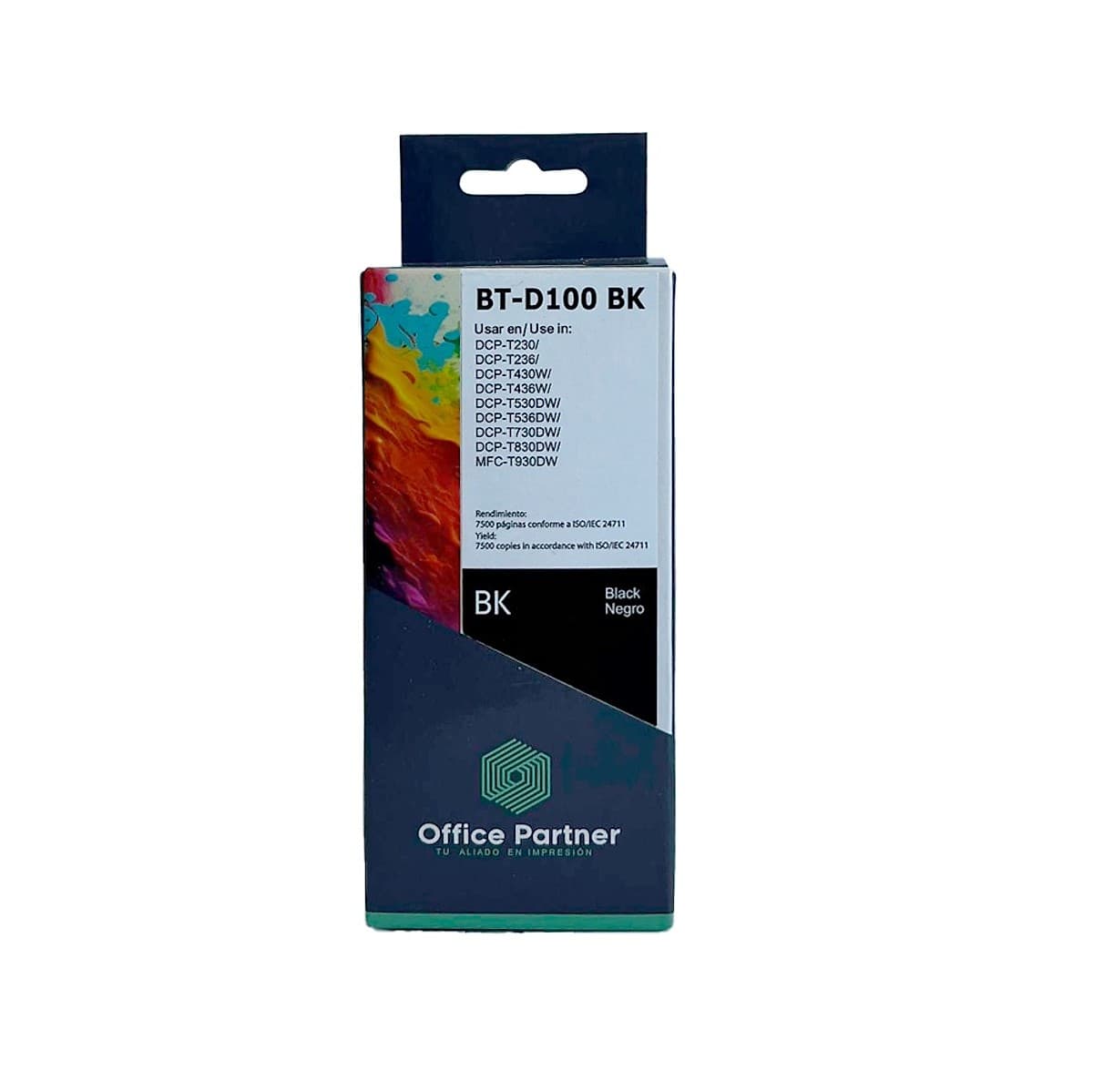 Botella De Tinta Negra Brother Bt-D100 Bk - Office Partner 7.500 Páginas