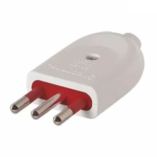 Electricidad Ficha Macho 3 En Linea 10a Blanca Vivion