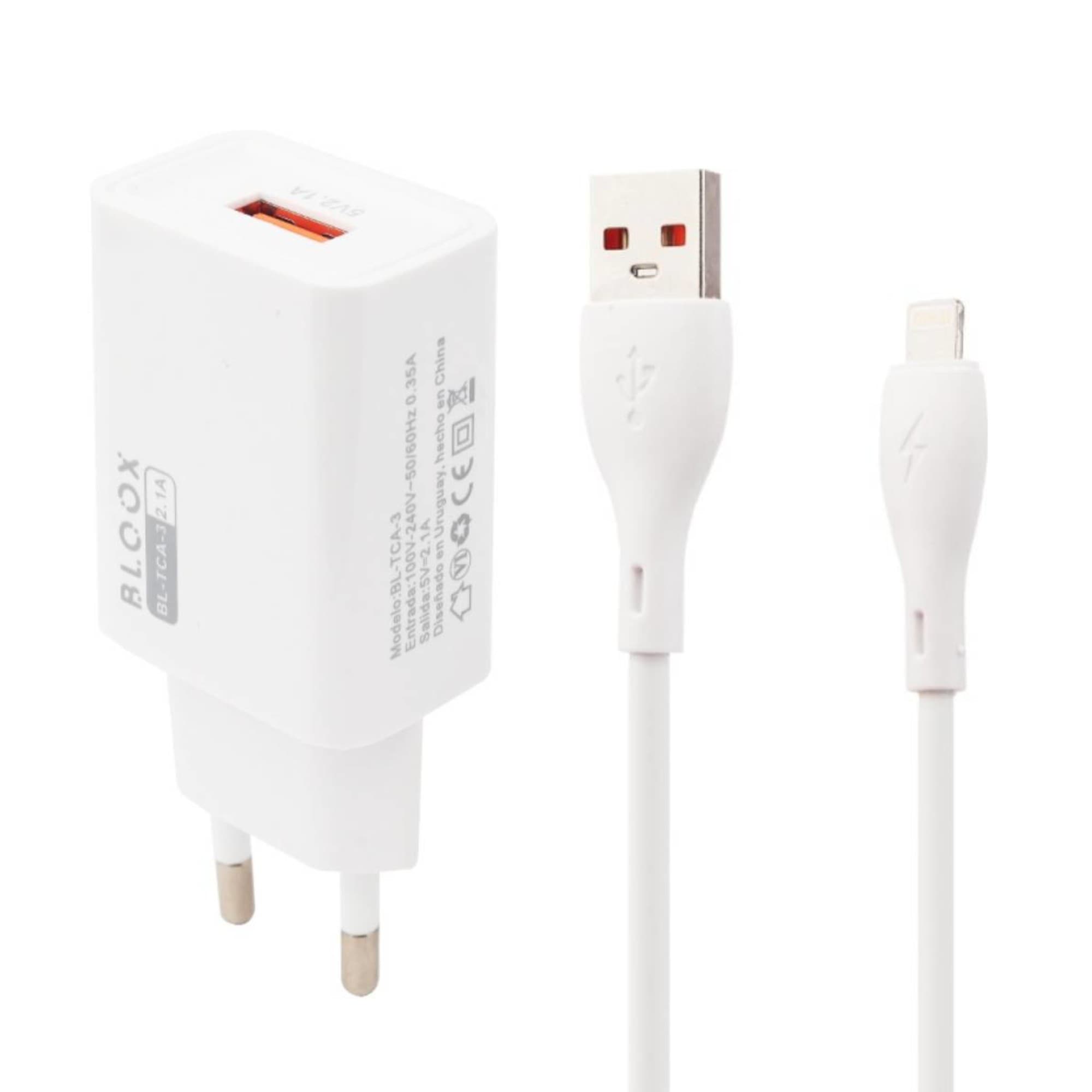 Cargador De Pared 1 Usb A Bloox Cable Lightning