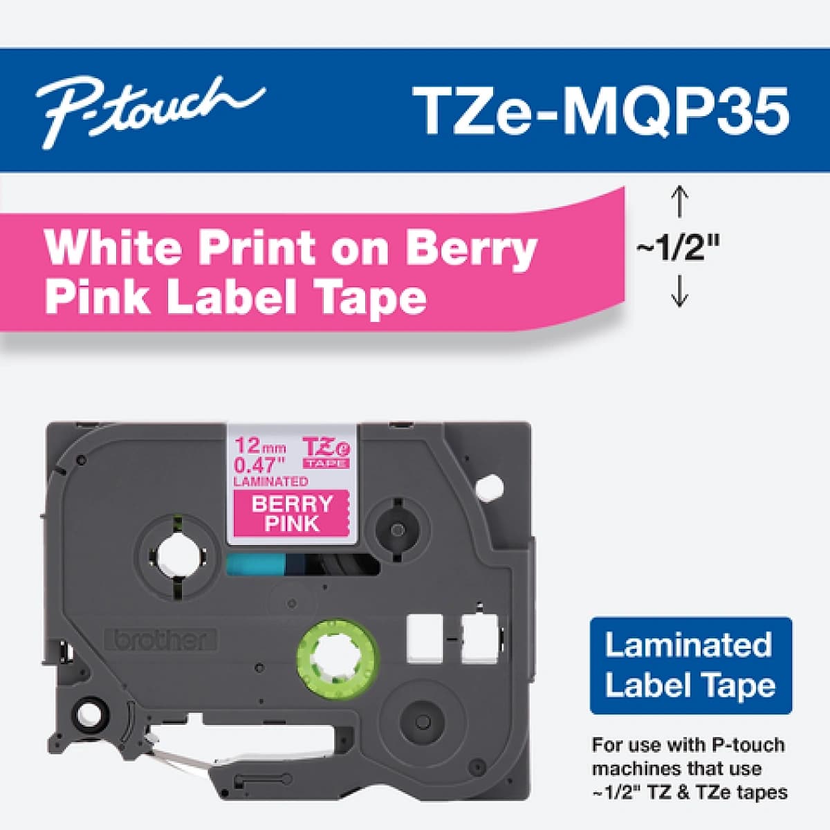 Cinta Decorativa Para Rotuladora Brother Tze-Mqp35 - 12mm