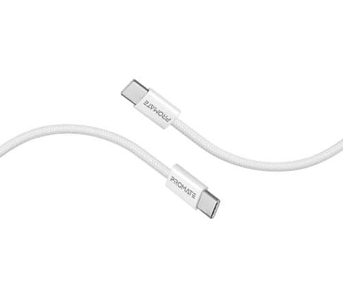 Promate Ecoline-Cc120.White Cable Usb-C A Usb-C 60w 1.2m