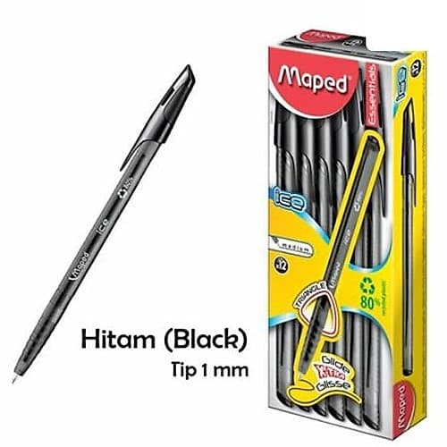 Herramientas Boligrafo Negro Caja X12 Green Ice Maped
