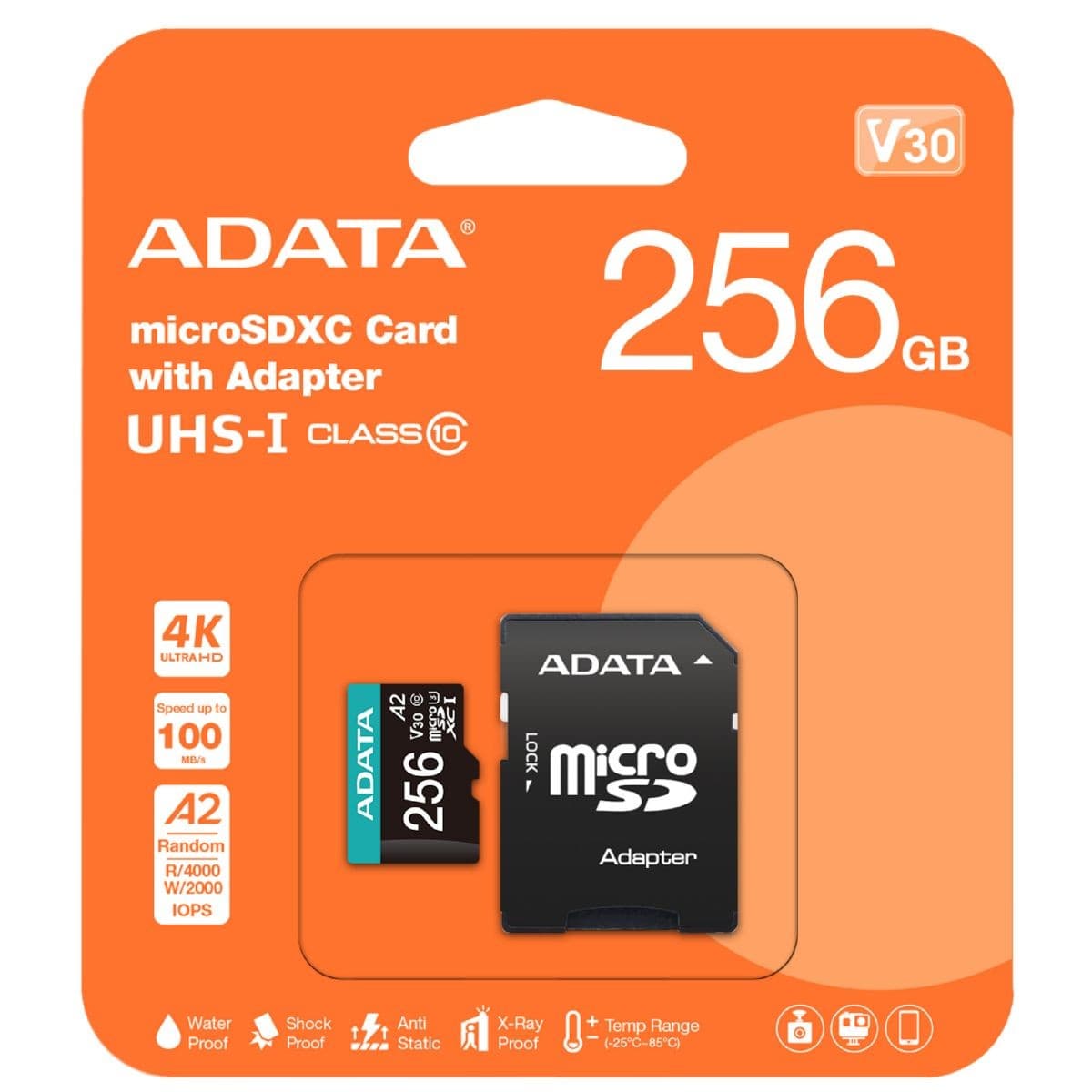 Memoria Adata Microsdxc 256gb Uhs-I U3 V30s C/A