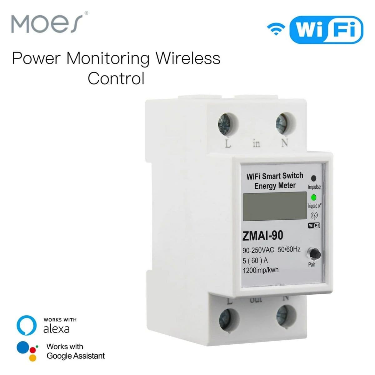 Medidor De Energía Wifi Inteligente Moes Wcb-Wm