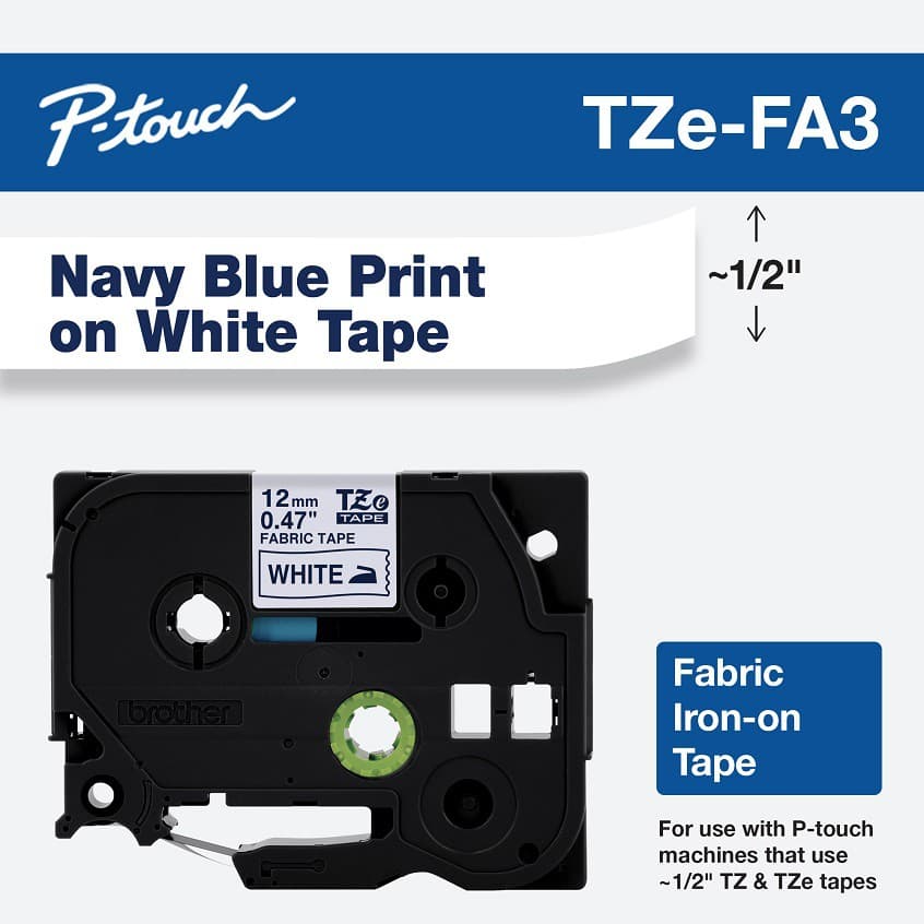 Cinta Brother Textil Azul/Blanco 12mm