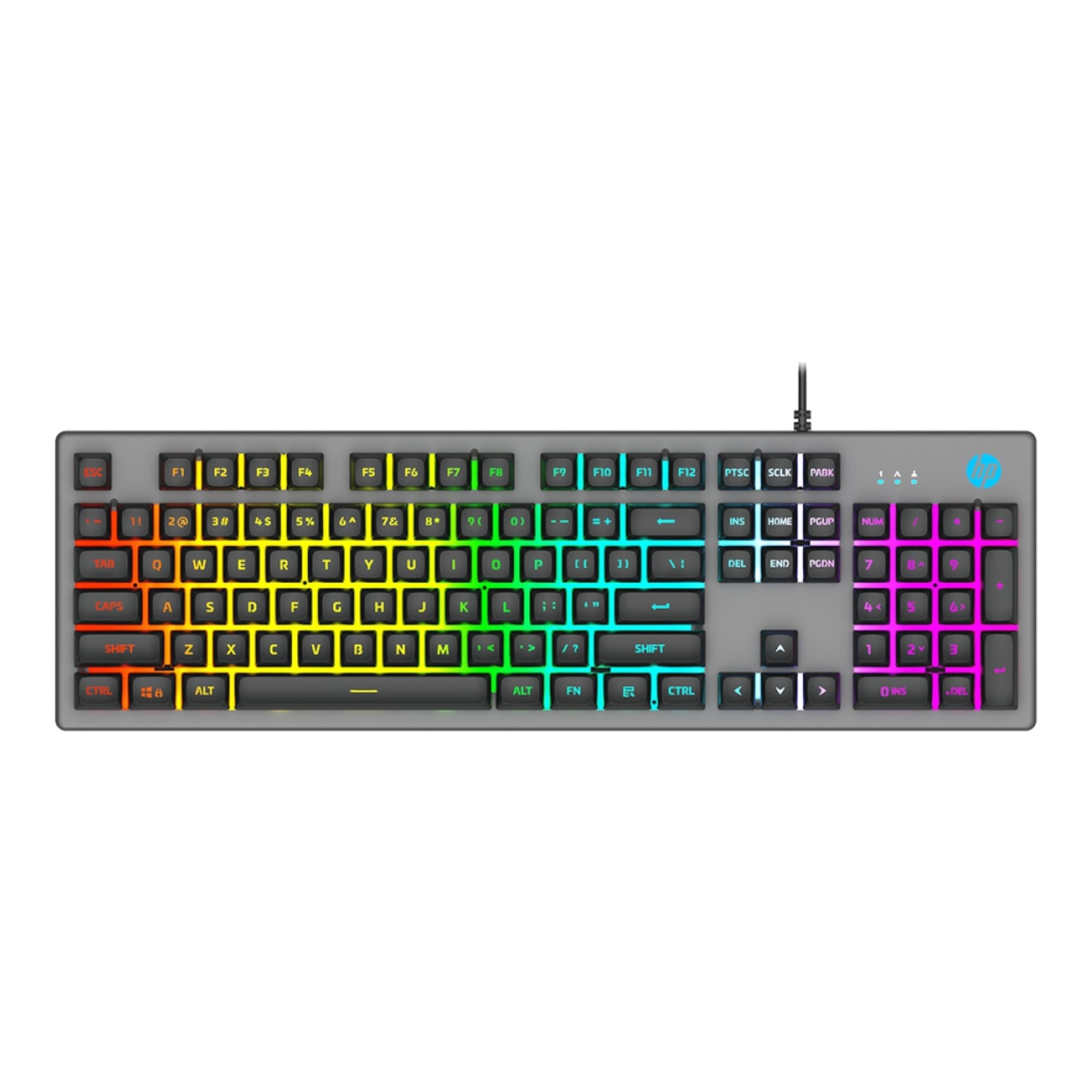 Teclado Gaming Usb Hp K500f Membrana Retroiluminado