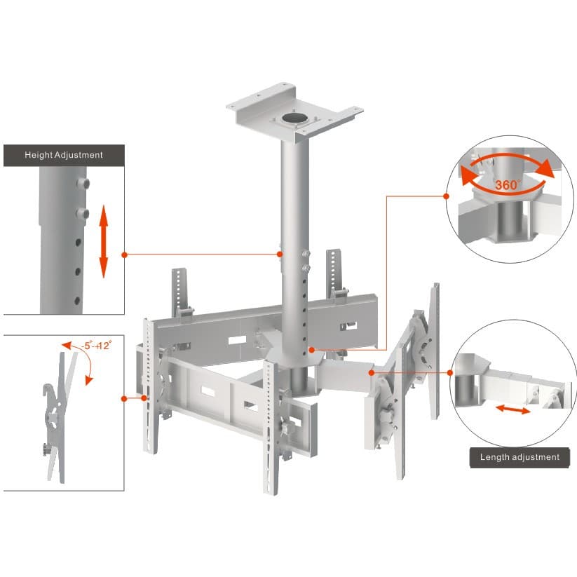 Vf-Soporte De Techo Triple C/Inc 30 A 60 600x400 120 Kg
