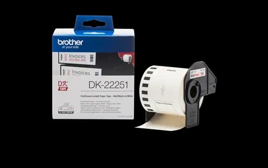 Etiquetas Brother Dk2251 (Rollo Continuo Negro/Rojo 62mm)