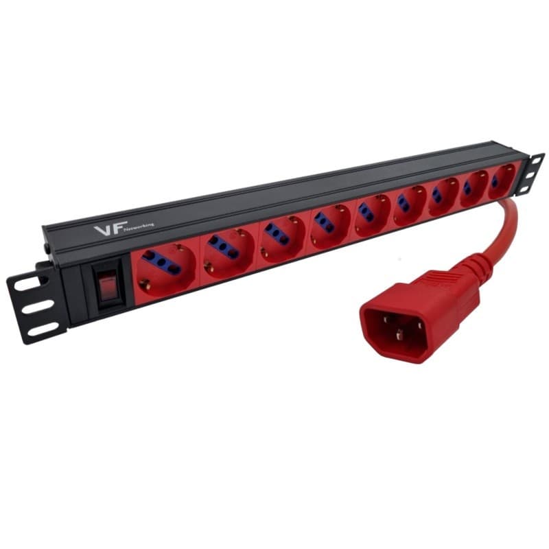 Vf-Pdu 9 Tomas Comb Rojos Schuko/3 En Línea 3 Mt A C14 - 19"