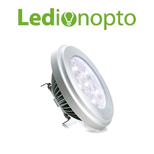 Lámpara Led Ledion Ar111 10w 2800k Aro Plateado 25°