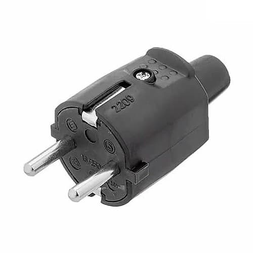 Electricidad Ficha Macho Schuko C/Tierra 16a Negra Vivion