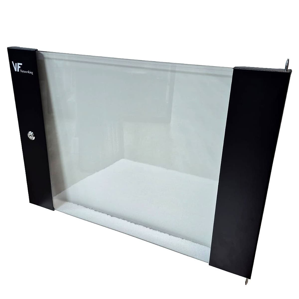 Vf-Puerta Vidrio Color Negro Para Rack De 12u