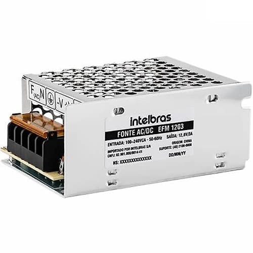 Cctv Acc Fuente 12v 3a Metalica Efm 1203 Intelbras