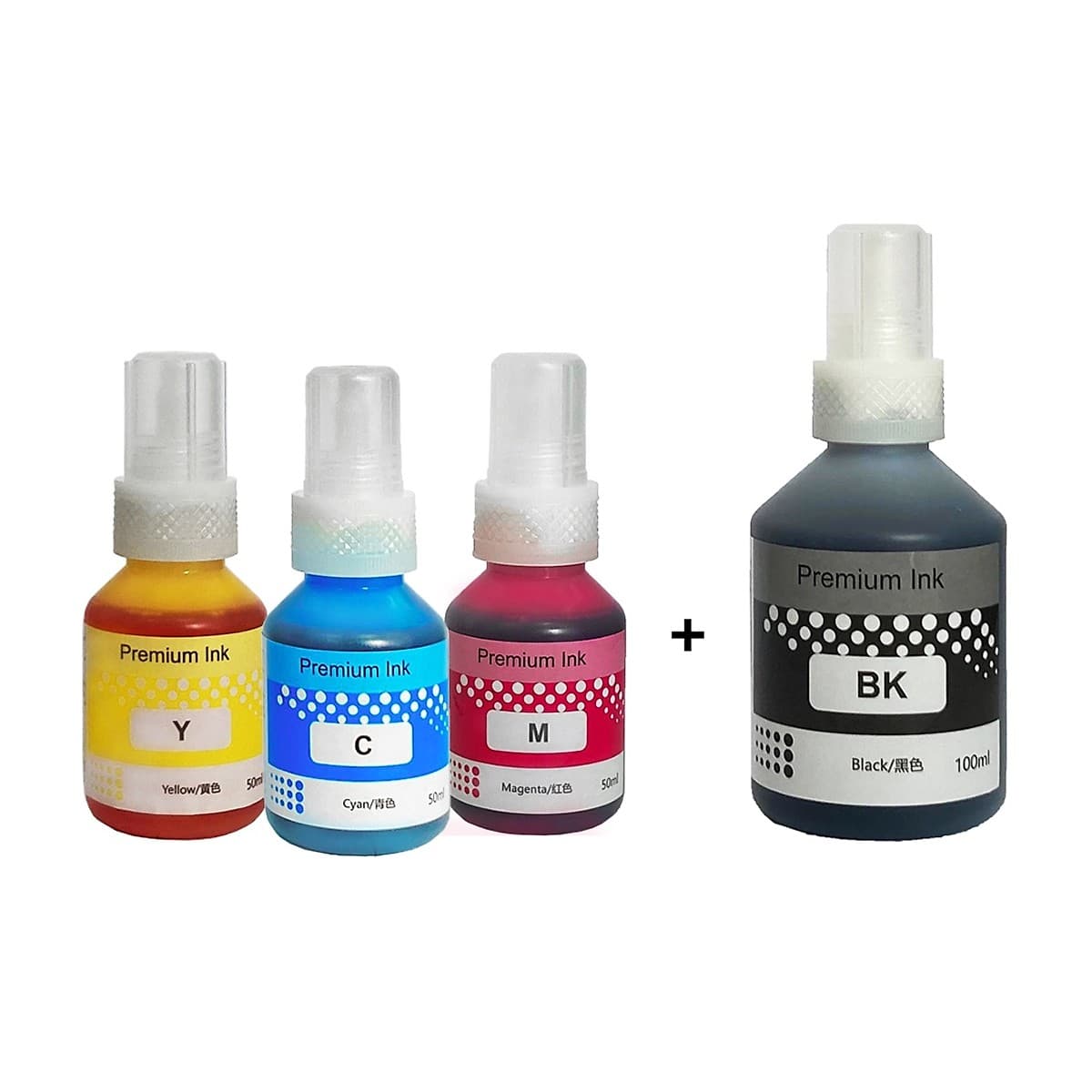 Pack De Botellas De Tinta Office Partner Bt-5001 C. M. Y + Btd-60bk Negro - Compatible Con Brother