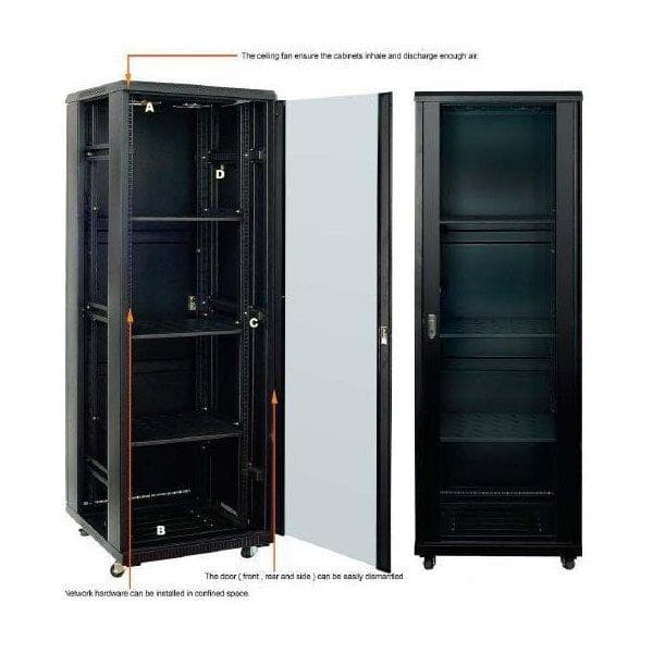 Vf-Rack Piso Negro 42u 800x1000x2070 P/Vidrio-Inc Solo 2 Org