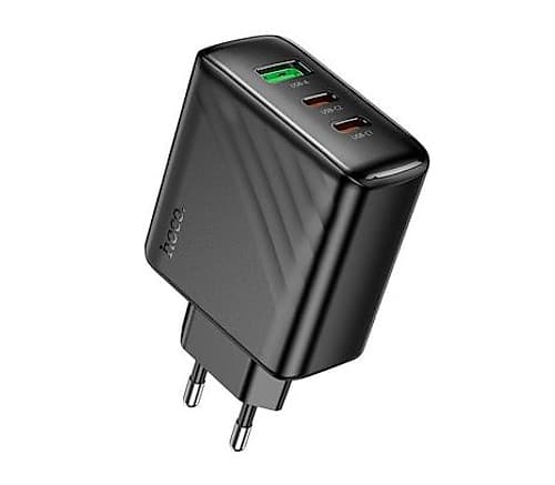 Hoco Cs26a Cargador De Pared Pd45w 2 Usb-C Qc3.0 Y 1 Usb-A Black (O)