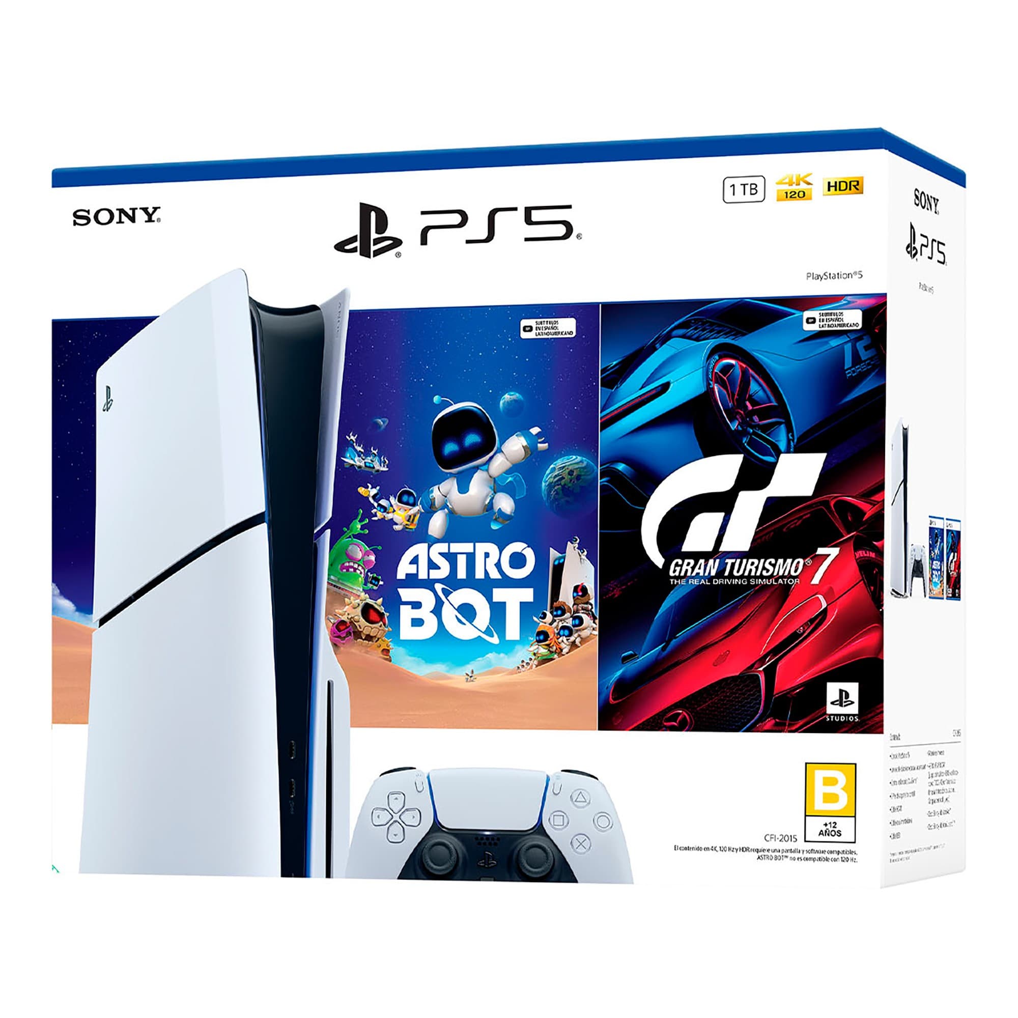 Consola Ps5 Slim Sony 16gb 1tb Blu-Ray Dvd Astro Bot + Gran Turismo 7