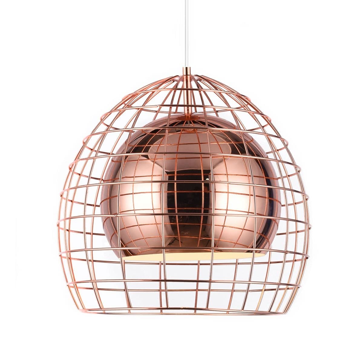 Luminaria Colgante Ovo Cage / Cobre