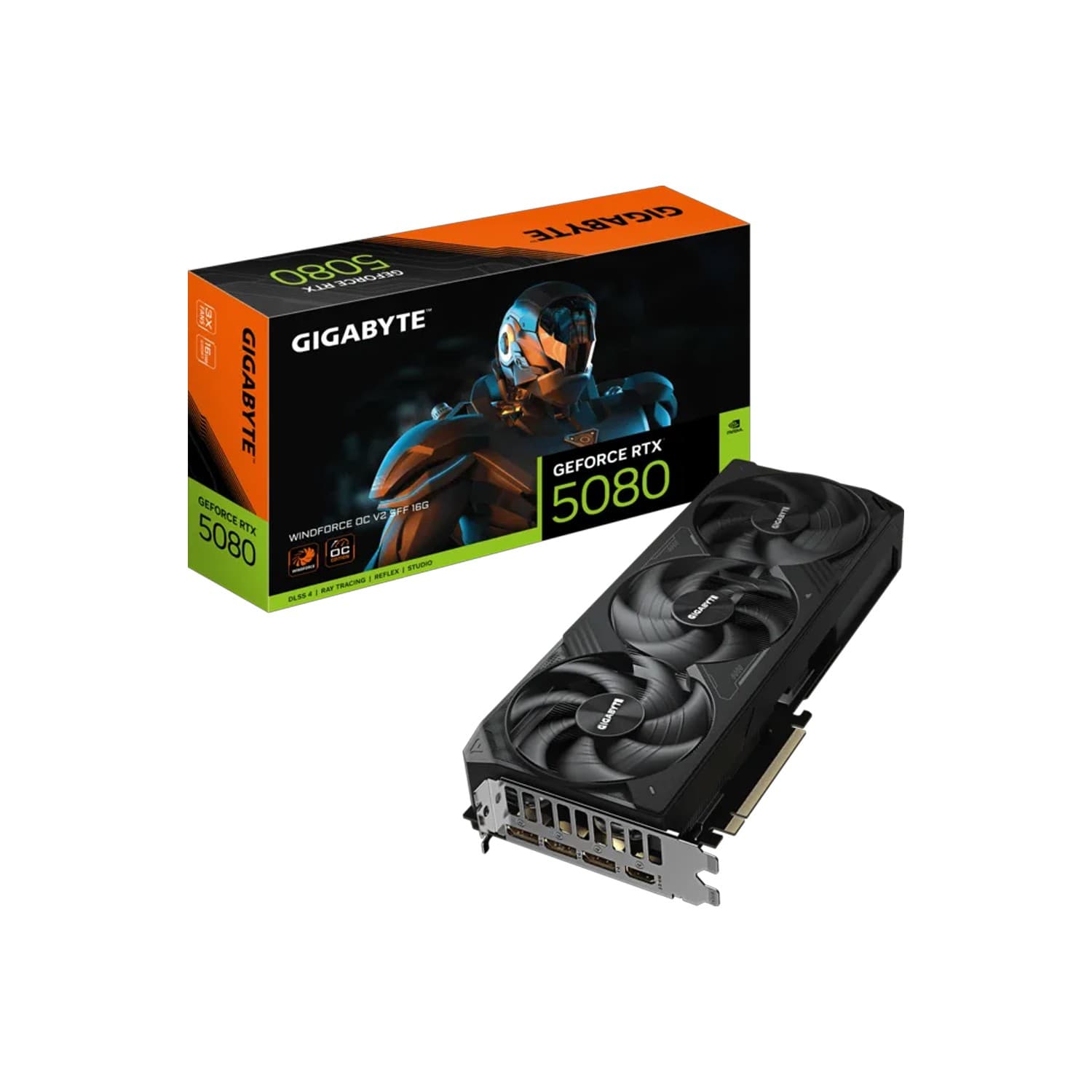Tarjeta De Video Gigabyte Geforce Rtx 5080 Windforce Oc V2 Sff 16gb Gddr7 Nvidia Blackwell Pci Express 5.0 Windforce Dlss 4 Ray Tracing Nvidia Sff Ready