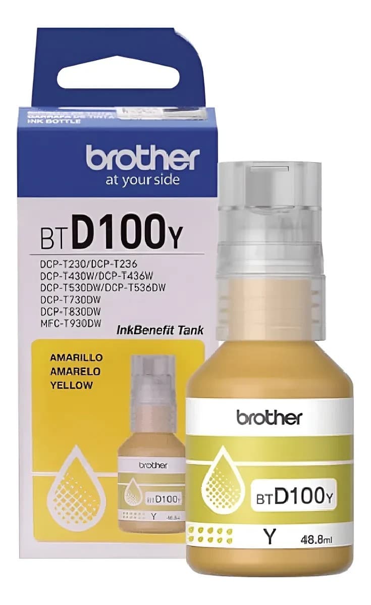 Botella De Tinta Amarillo Brother T230-T430-T530-T730-T830