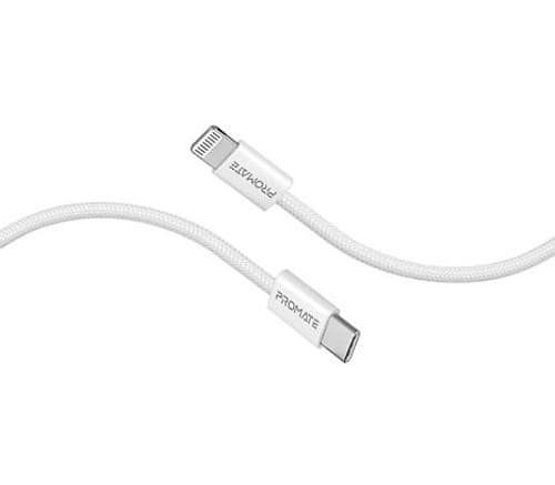 Promate Ecoline-Ci120.White Cable Usb-C A Lightning 27w 1.2m