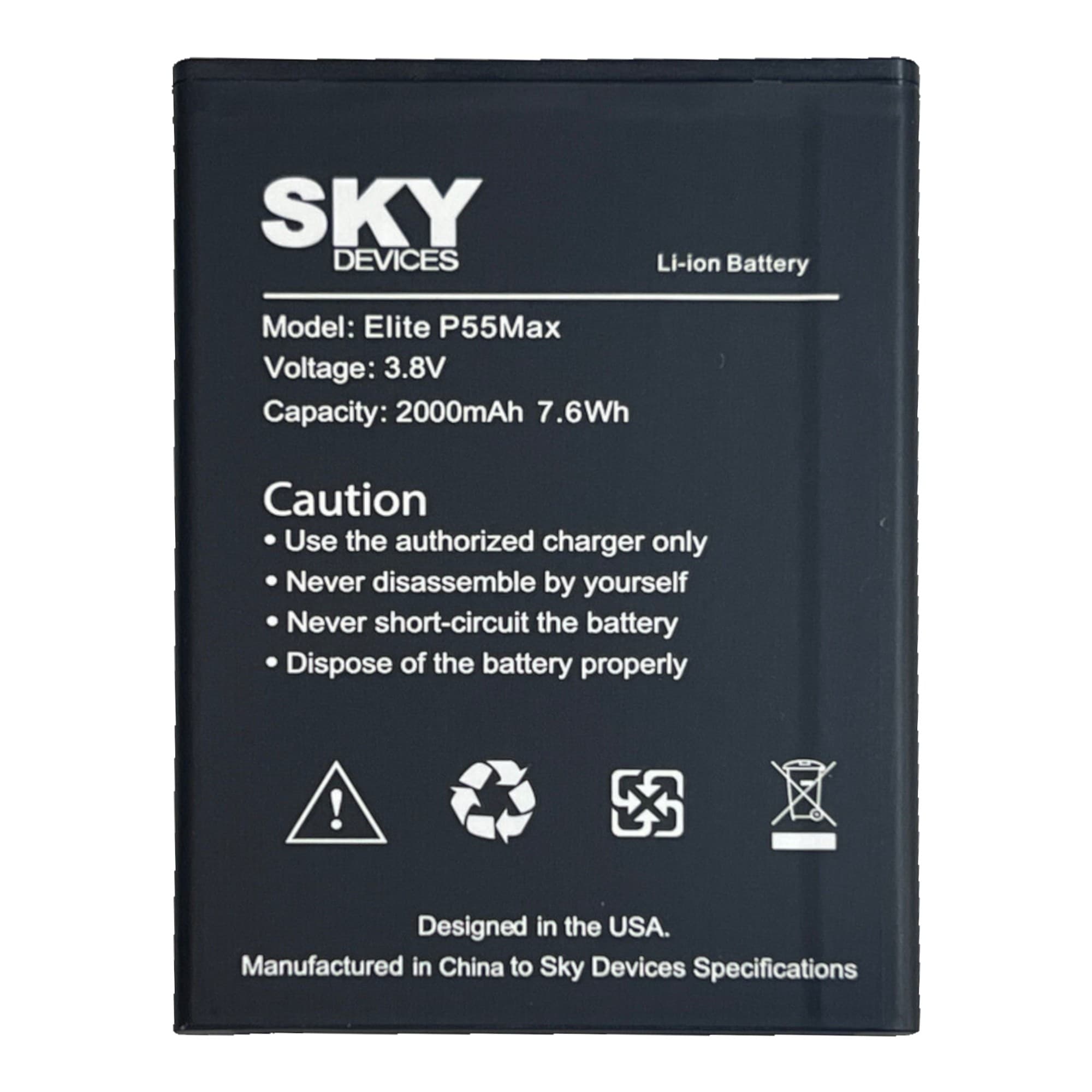 Batería Para Repuesto De Cel Sky Elite P55 Max Li-Ion 2000mah
