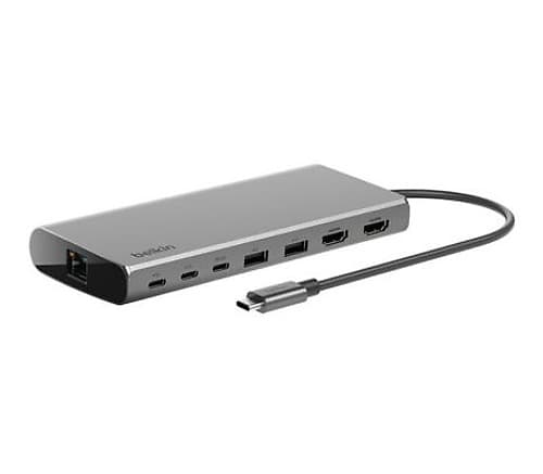 Belkin Inc015btsgy Hub 8 En 1 2 Usb-C 3.2 1 Usb-A 3.0 1 Hdmi 1.4 2 Hdmi 2.0
