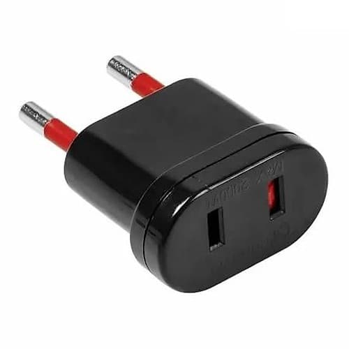 Electricidad Adaptador Usa A Europeo S/Tierra Negro Vivion