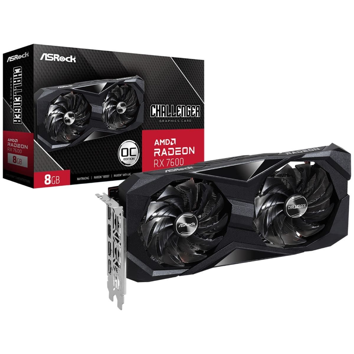 Tarjeta Asrock Radeon Rx7600 Challenger 8gb Oc D6