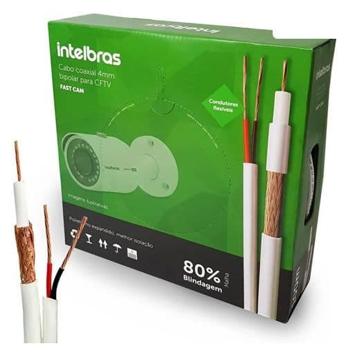 Cctv Acc Cable Coaxial+Bipolar 100m Fc80cbr Intelbras