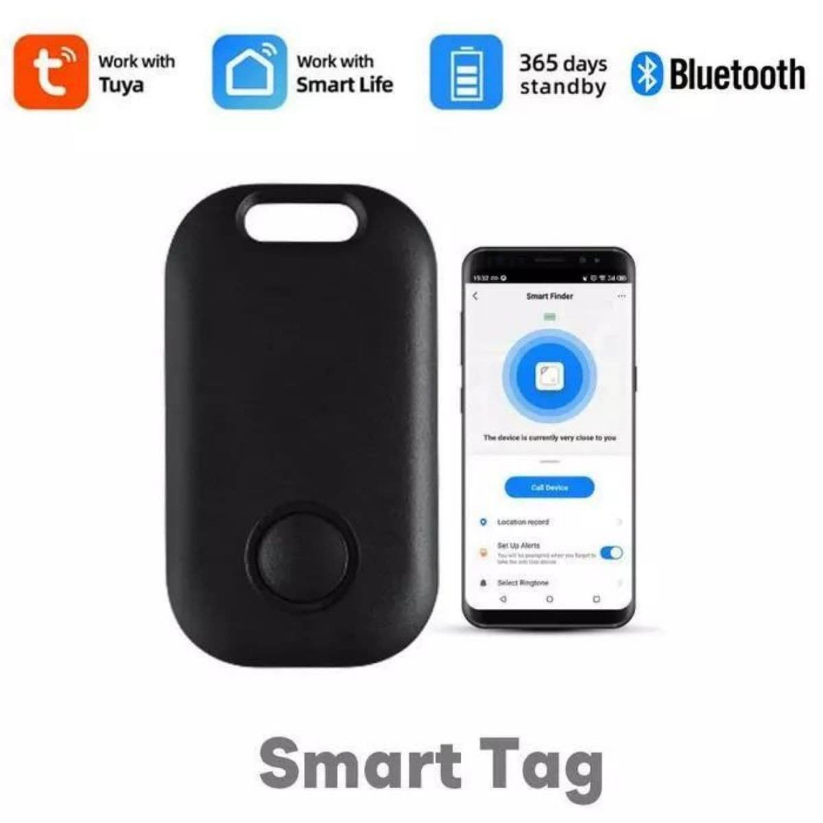 Rastreador Bluetooth Moes Tuya Smart Negro