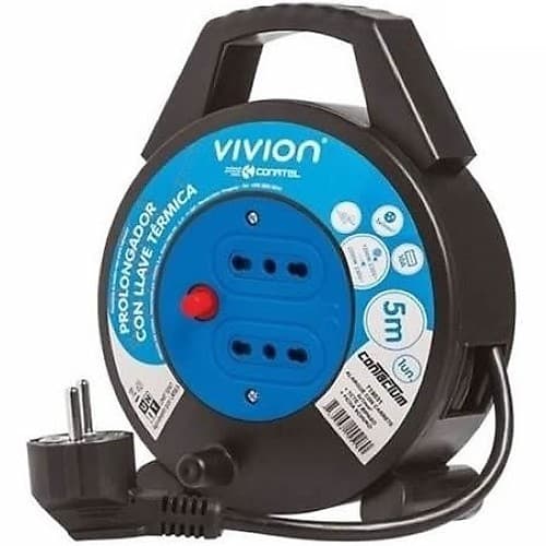 Electricidad Alargue Carretel 2 Tomas Schuko 5m Vivion