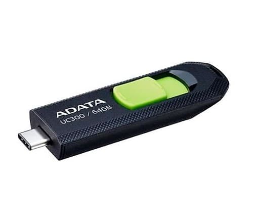 Adata Pen Drive Acho-Uc300-64g-Rbk/Gn 64gb Usb-C Negro/Verde