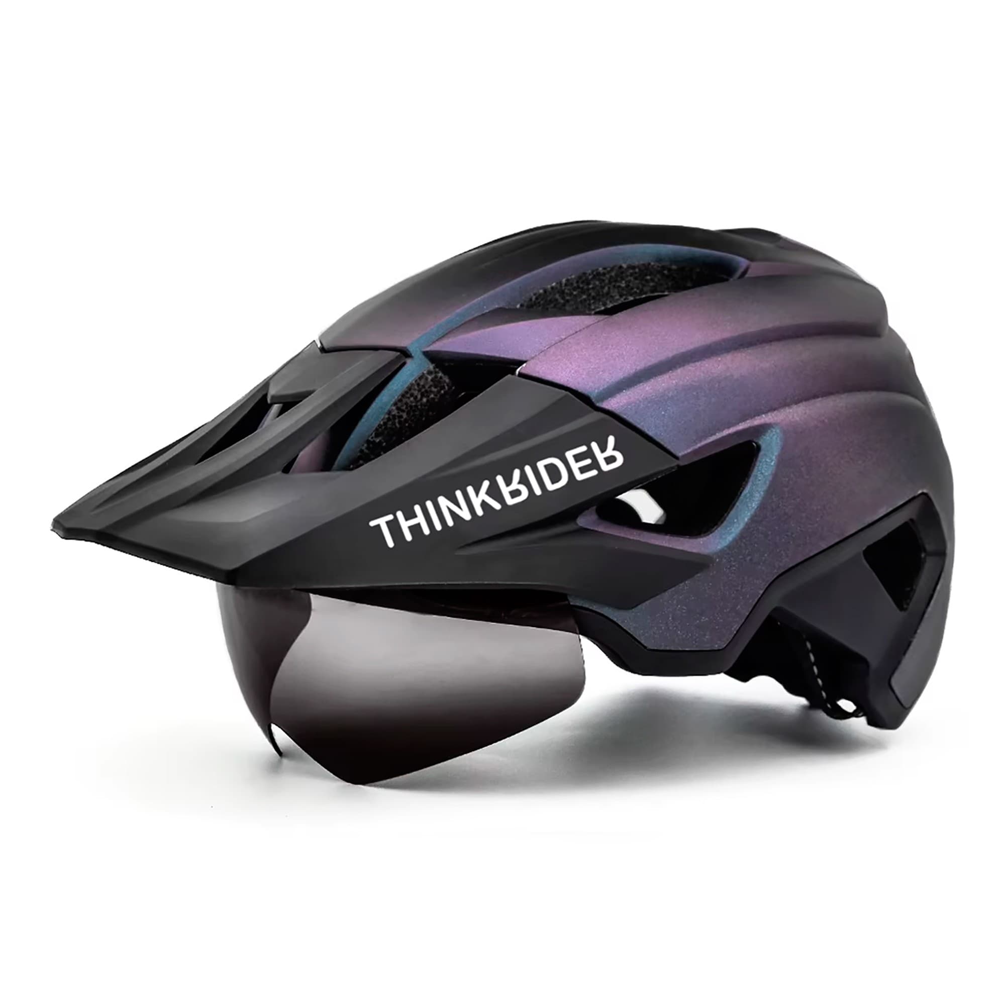 Casco Para Ciclista Con Visor Y Luz Thinkrider Ht-30