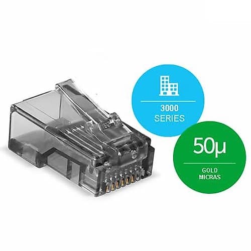 Conector Rj45 Cat5e Pack X20 50µ Oro Conex 3000 Intelbras