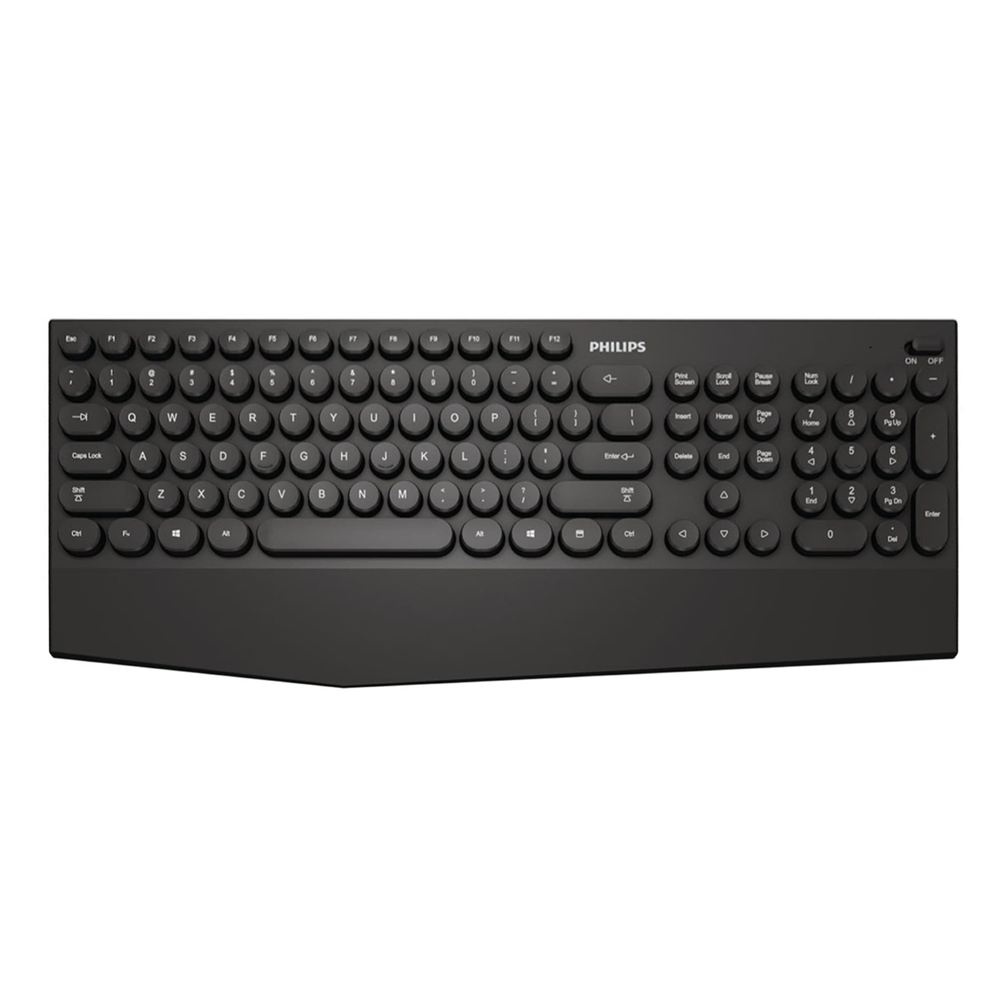 Teclado Usb Bt 2.4g Philips Spk6303 104 Teclas Redondeadas